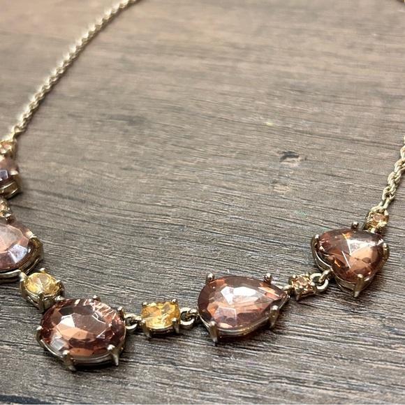 Elegant Brown and Gold Rhinestone Necklace - Picture 4 of 4